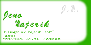 jeno majerik business card